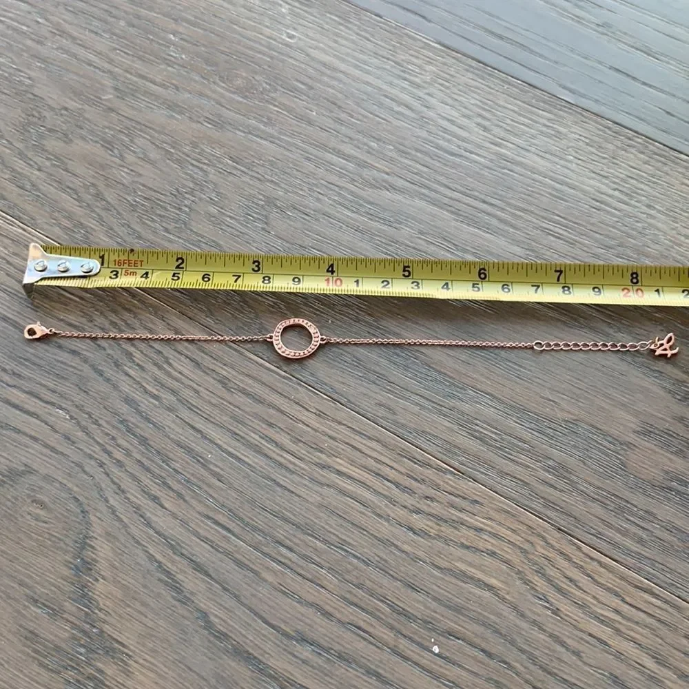 Adore Rose Gold Circle Bracelet – Asymmetrical with Swarovski Crystal